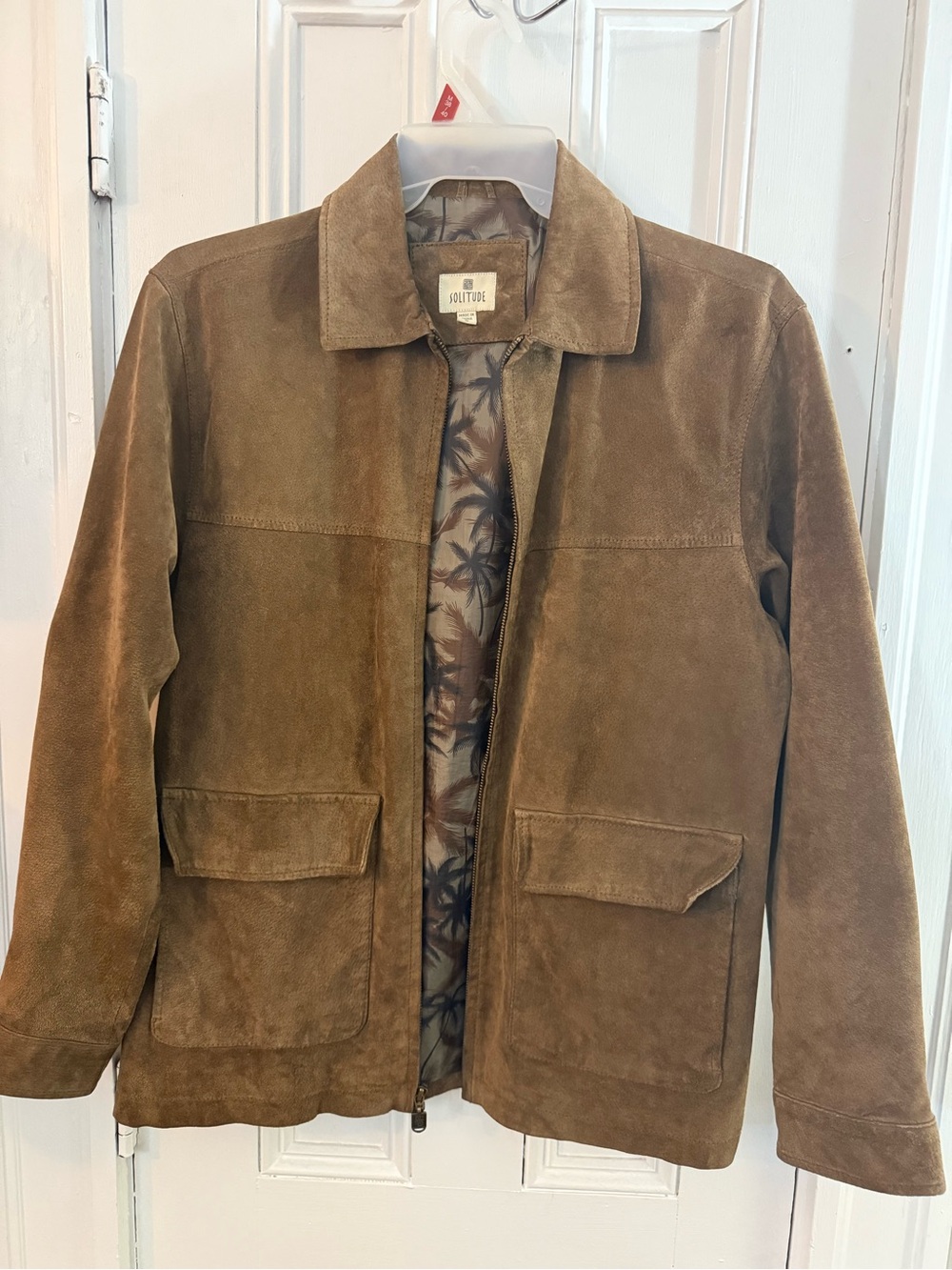 Men's Tan Suede Shirt Jacket by Solitude